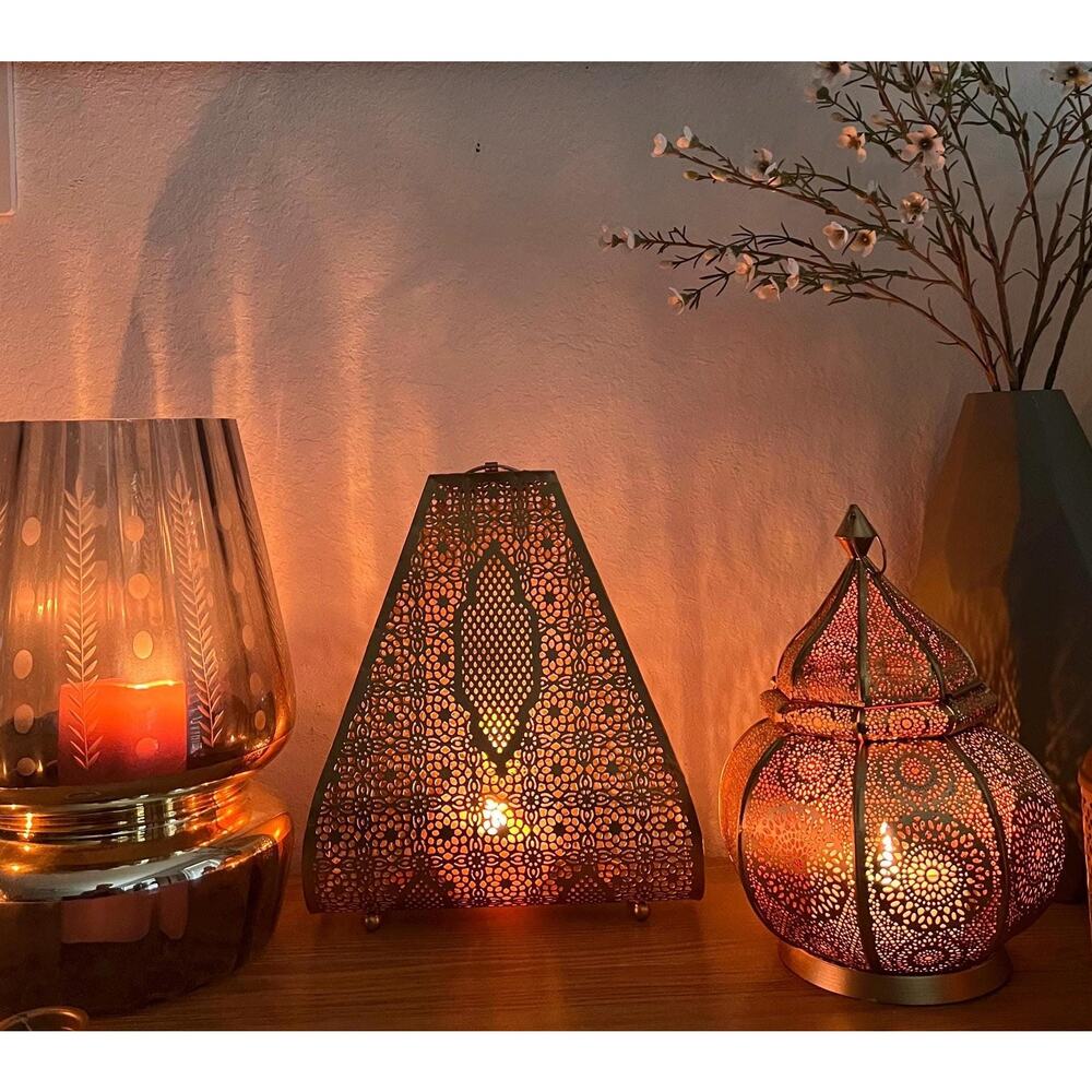 Purse Lantern – Moroccan Table Decor with LED Lights